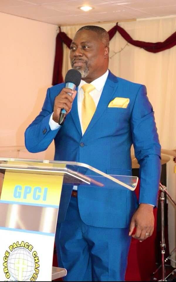 Apostle Tony Owusu-Banahene ministering at the pulpit